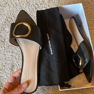 Something navy black sandals